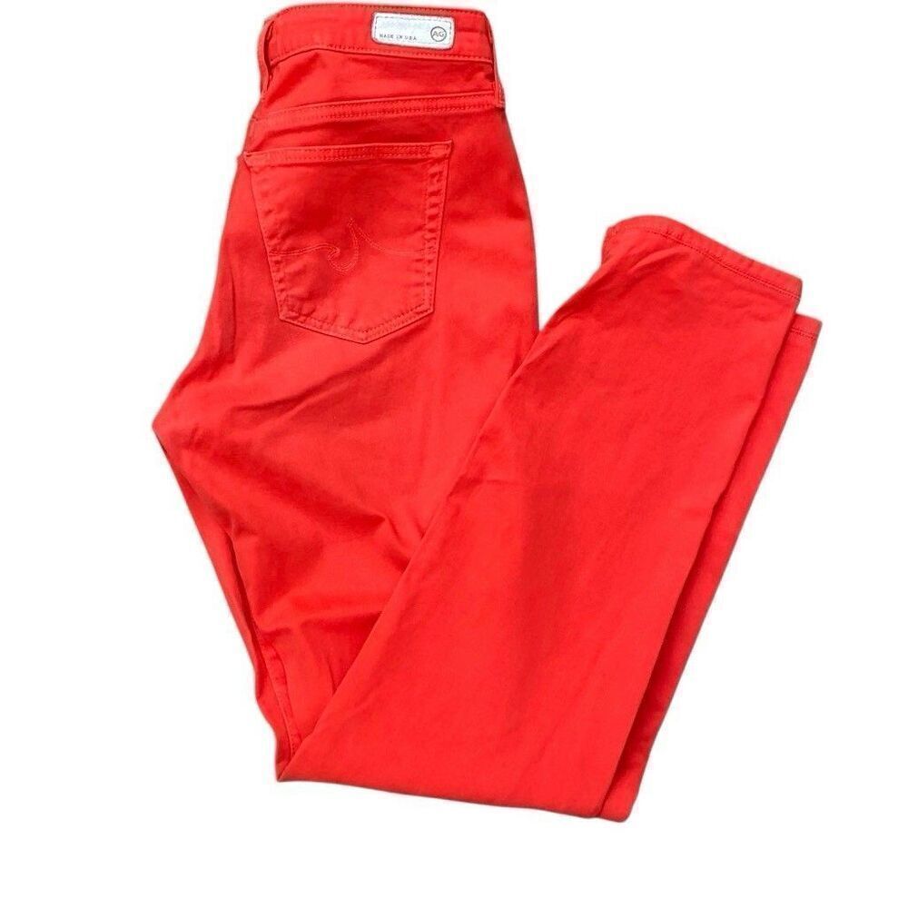 Adriano Goldschmied The Stilt Cigarette Leg Jeans Red Women Sz 29R Made In USA - Picture 1 of 6